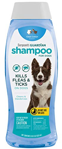 Sergeant's Guardian Flea & Tick Dog Shampoo, Clean Cotton Scent, 18 oz.