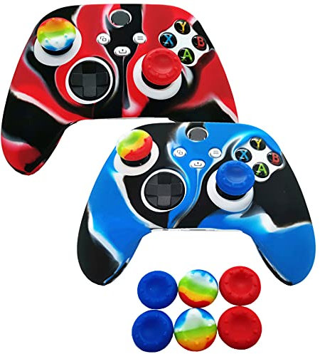 2 pz Silicone Skin Grip Cover per Xbox Series X/S Controller, protezione in gomma per Xbox Series X/S (6pcs Thumb Joystick Grips) (Serie X/S-7)