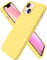 ORNARTO Compatible with iPhone 13 Mini Case, Slim Liquid Silicone 3 Layers Full Covered Soft Gel Rubber with Microfiber Case Cover 5.4 inch-Lemon Yellow
