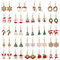 EBANKU 24 Paar Weihnachten Christmas earrings Tropfen Ohrringe Baumeln Ohrringe Set für Fraue (A)