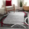 TT Home Wohnzimmer Teppich Kurzflor Modern Meliert Gewelltes Design Mit Umrandung, Farbe: Grau Rot Anthrazit, Größe:200x280 cm