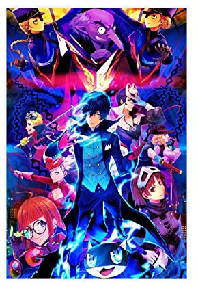 Persona 5 Game 19 Leinwand-Poster, Wandkunst, Dekoration, Bild, Gemälde für Wohnzimmer, Schlafzimmer, Dekoration, Rahmen: 60 x 90 cm