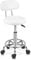 Bonnlo Professioneller Rollhocker mit Rückenlehne, Bürohocker 360° drehbar und höhenverstellbar 48-58 cm, PU-Beschichtung, für Massagesalon, Maniküre und Büro, Weiß
