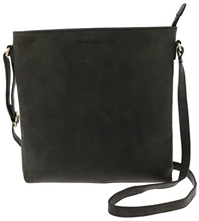 More Than Hip Bryony Schultertasche Damen Matt Schwarz - Vintage Umhängetasche aus Öko Leder Damentasche Crossbody Bag Arbeitstasche
