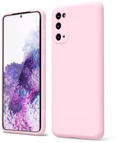 oakxco für Samsung Galaxy S20 Hülle Silikon Case mit Kameraschutz, Ultra Dünn Bunt Handyhülle Mädchen, Einfarbig Handy Hülle Slim Schutzhülle, Matt TPU Weich Gummi Glatt Silikonhülle Bumper, Rosa