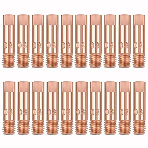 Consumabili Mig 0,8 Mm 20 Pezzi Punta Guidafilo, Ugello Saldatrice Filo, Punta di Contatto in Rame Suggerimenti per I Contatti di Saldatura per Consumabili Torcia 15Ak Mig/Mag (0.8)