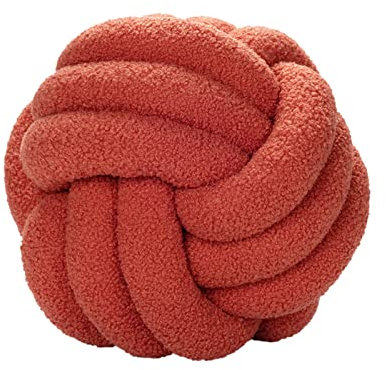 Almohada de Bola de Nudo Suave, 11 en Cojines de Lana de Cordero, Almohada de Bola de Nudo Bola de Boucle Bola Anudada Hecha a Mano para Cojín de Silla de Sofá, Almohada de Bola de Nudo(Rojo)