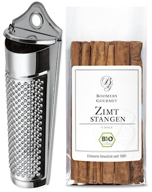 BOOMERS GOURMET - Bio Zimtstangen - Hochwertige Cassia Zimtstangen für authentischen Geschmack - Vielseitig verwendbar in Küche und Backstube! - Reibe mit Bio Cassia Zimtstangen - 1 Stück