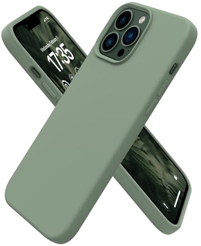 RAIZUS for iPhone 13 Pro Max Case, Silicone Upgraded [Silm Shockproof Protective] Phone Case with Soft Anti-Scratch Microfiber Lining, 6.7 inch, Alpine Green