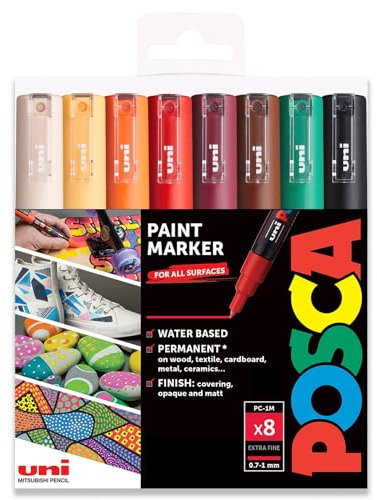 PoscaPC-1M Art Paint Markers8er-Setin Plastikhülle (Herbsttöne)