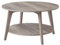 VASAGLE Coffee Table, 2 Tier Round Coffee Table with Storage, for Living Room, 80 x 45 cm, Easy to Assemble, Heather Greige LCT243K02