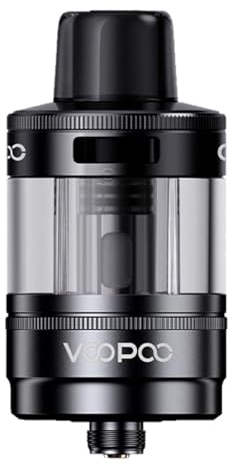 Voopoo PNP X POD TANK DTL 5ml - Claromizador depósito plástico compatible con MOD rosca 510 - Atomizador con resistencias Voopoo PNP-X y PNP X Pod Cartridge DTL - Sin Tabaco Sin Nicotina (Negro)