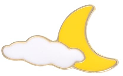 CALLARON Niedliche Mond Brosche Emaille Brosche Pin Cartoon Brosche Mond Wolke Reversnadel Rucksack Hut Schmuck Metallbrosche Süße Brosche für Damen