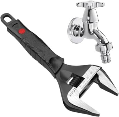 Llave De Media Luna Ajustable, Fuera De La Fontanería De Acero Inoxidable En Forma De Media Luna De La Herramienta De La Llave De Lavabo De Cocina, Llave De Herramientas De Fregadero, Llave De La