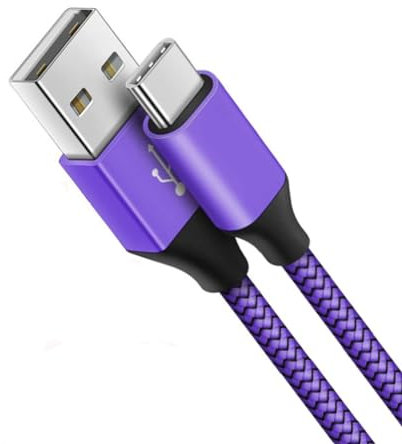 USB C Schnellladekabel 60W - 2m USB A auf USB C Nylon Geflochten Lade kabel - USB-C Ladegerät für Samsung Galaxy S24/S23/S22/S21/S20/S10/ Note 10/9 Android Mobile phones IPad Macbook PS5 Switch