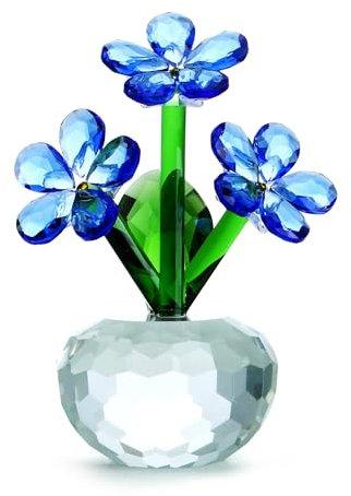 Kristall-Vergissmeinnicht-Blumenstrauß-Figurinen-Geschenke für sie, blaue Blumenornamente für das Wohnzimmer, romantische Geschenke für Frauen, Mütter und Freunde zum Geburtstag oder Jubiläum