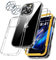 QHOHQ 5-in-1-Set für iPhone 16 Pro Hülle [Nie Vergilbung] + 2X Schutzfolie + 2X Kamera Schutzhülle, Militärstandard Rundumschutz Handyhülle Case, Stoßfest, Anti-Kratzt, Klar