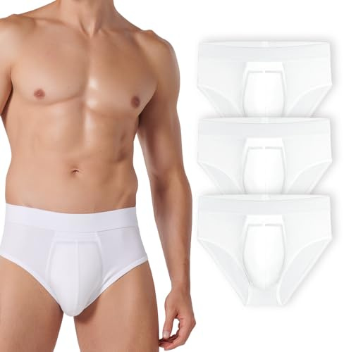 Siegmund 3X Care Herren Slip in weiß | Waschbare Hygieneunterwäsche mit bis zu 60ml Saugfähigkeit für den mehrmaligen Gebrauch | Größe M | bei Blasenschwäche und Tröpfchenverlust