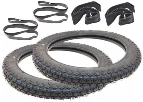 Mofa Reifen Satz 2.75-17 (2 3/4 x 17) mit Schläuchen & Felgenbändern - passend für Zündapp C, KS, GTS, CS, Combinette, Typ 433, 437, 510, 511, 515, 516