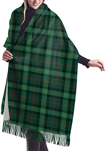 FJQWKLF Clan Ross Jagd-Tartan Damen-Schal, langer Schal, Kaschmir-Haptik, Schal, Wickeltuch, warmer Winterschal, 196,5 x 68,6 cm