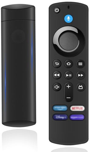Glitfix Ersatz-Sprachfernbedienung (3 Gen) Kompatibel mit AMZ Fir-e TV Stick (2 und 3 Gen), TV Stick(4K, 4K Max, Lite, HD), Fir-es TV Cube(2nd und 3rd Gen), mit Bluetooth und 4 Abkürzungsschlüssel