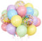 NEBURORA 60-teiliges Osterballon-Partybogen-Set,12 Zoll große Pastellballons, Macaron-Rosa, Blau, Lila, Grün, Gelb, bunte Konfetti-Luftballons mit Bändern für Ostern, Geburtstag, Babyparty-Dekoration