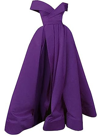 Generisch 2025 - Robe de cocktail longue au sol pour femme en mousseline de soie style tempérament rétro été cocktail d'été col bas col en V coupe mariage robe de soirée unie courte, lilas, XXL