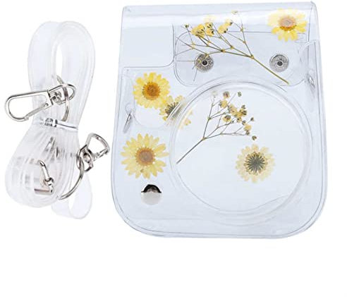 PNMNZTPAP Transparent Small Instant Camera Bag PVC Protective Case With Shoulder Strap Camera Accessory Fit For Fujifilm Instax Mini 11/9/8 Camera bag(Yellow)