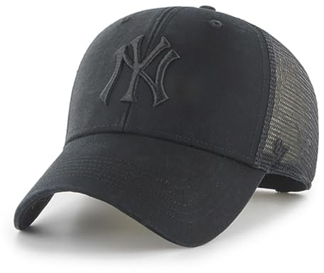 47 Marke MLB Unisex schwarzes Team-Logo Flaggschiff MVP Mesh Trucker verstellbare Snapback Baseballkappe Erwachsene Einheitsgröße, New York Yankees, Einheitsgr��e