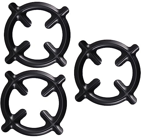 Alipis Réducteur Feu Gaz et Support de Casserole pour Cuisinière à Gaz 3pcs en Fer Noir, Supports pour Cafetières Surface Lisse