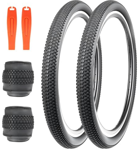 WEEROCK Paquete de 2 neumáticos plegables de 26 pulgadas para bicicleta de 26 x 2.125 pulgadas, neumático de repuesto de 30 TPI con tubo interior de 26 pulgadas para MTB/bicicleta de montaña/bicicleta