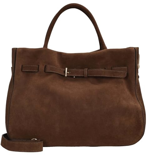 Abro Leder Handtasche Umhängetasche Leather Suede Hand Bag Jill Wood braun