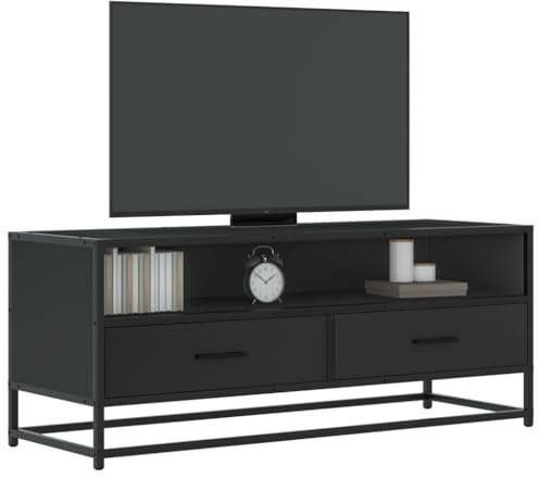 Generico Mobile Porta TV Nero 100x30x50cm in Truciolato e Metallo,Mobili TV-848814