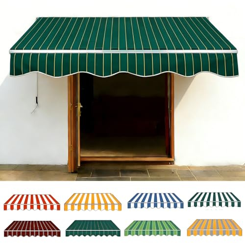Telo Di Ricambio Per Tende Da Sole Da Giardino E Balcone 200cm 250cm 300cm 400cm 500cm Poliestere Ispessito 280g/m2 Impermeabile, Tessuto Parasole Per Tende(Verde scuro,250x200cm)