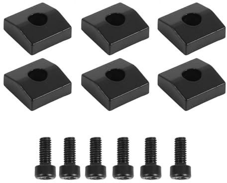 MAGICLULU Jeux de 2 Blocs D'écrou de Serrage en Alliage de Fer Noir avec 6 Vis Noires, Accessoires pour Guitare Électrique, Pièces de Chevalet Trémolo, Lot de 6 Sets de Sets de Pièces