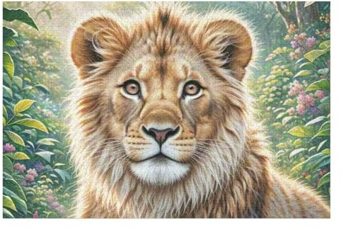 King of The Forest 1000 Piece Jigsaw Puzzle for Adults Teens Wildlife Jigsaw Festive Gathering Family Bonding Whimsical Design Great Gift for Loved Ones 1000 PCS