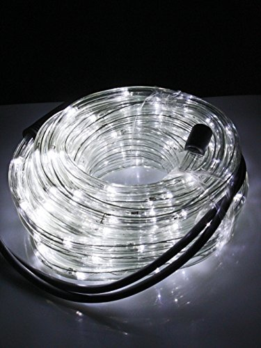 BAKAJI Tubo a led luminoso per natale luci natalizie per esterno e interno impermeabile 20 metri 360 led luce bianco freddo con controller (18 led x Metro)