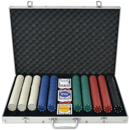 vidaXL Poker Game with 1000 Aluminium Chips