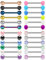 Rajnard Zungenpiercing Nippelpiercing Brustwarzenpiercing 14G 16mm Chirurgischer Stahl mit Zirkon Glitter Ball Leuchtperle Piercing Schmuck Frauen Mädchen 24pcs Mixfarben