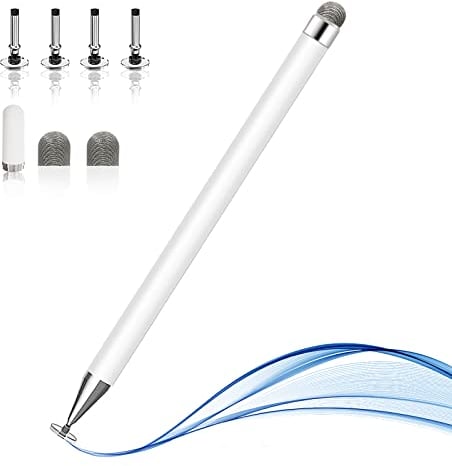 NIAGUOJI - Lápiz Capacitivo para Pantallas táctiles, Punta de Disco de Alta sensibilidad, Tapa magnética, Universal para Apple/iPad Pro/Mini/Air/Android/Microsoft y Otras Pantallas táctiles (Blanco)