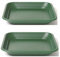 BricoLoco Lote 2 uds. Bandeja Maceta Cuadrada Canal Goteo 30 cm. Verde Stewart Tray. Bandeja Plástico Cuadrada Resistente reciclable y Duradero| Plato Maceta Grande Interior y Exterior