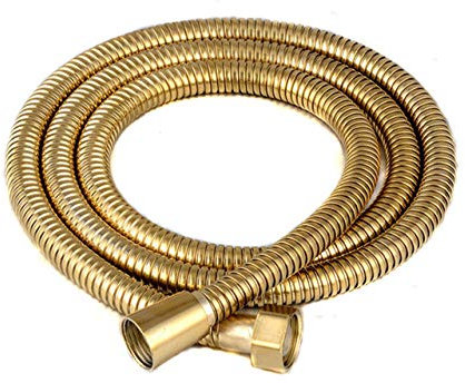 Gold Bright 1M 1.5M 2M 3M Extra Long Shower Hose for Handheld Shower Head Stainless Steel Pipe Brass nut Thickening,Gold,2M