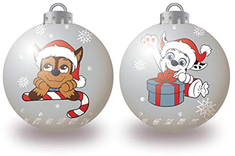 ARDITEX PW14025 Pack de 6 Bolas árbol de Navidad diámetro 8cm. de Nickelodeon-Patrulla Canina