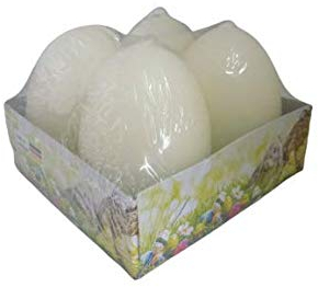 wuselwelt Eierkerzen 4 Stk., Champagner, Unparfümiert, Ostern, Dekoration, Kerze
