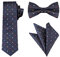 Allegra K Herren Krawatte Fliege Einstecktuch Formell Satin Punkte Krawatte Set Marineblau Bunt One size
