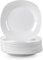 MALACASA, Serie Esmer - Juego de 12 platos llanos de cristal opal de porcelana, para 12 personas, color blanco
