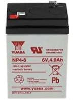 Yuasa NP4-6RS Lead Acid Battery - 6V, 4Ah