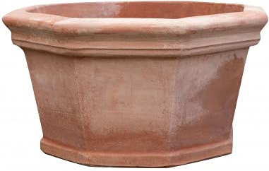 Biscottini Macetas Terracota Grandes 61x61x33 cm | Macetas Exterior Grandes | Macetas Barro Grandes | Maceta Grande