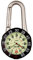 Klox Unisex-Uhr Schwarz, drehbare Lünette analoges Quarzwerk mit silbernem Clip am Karabiner