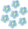 Günthart 24 Stück blaue Zuckerblumen | essbare Feinzuckerblumen | Blütenform | Zuckerdekoration